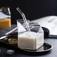 mdzf sweethome 380ml glass milk cup square milk coffee container microwave oven can heat home kitchen tableware breakfast cup
