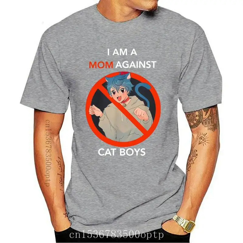 

Футболка унисекс с надписью «I Am A Mom with Cat», Классическая забавная рубашка с короткими рукавами для мальчиков и взрослых, из 100% хлопка, улична...