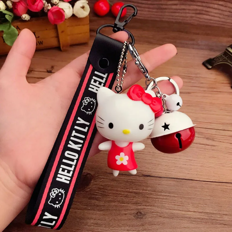 Новинка, женский брелок hello kitty, подарок для девушек, висячая веревка, браслет на запястье, автомобильная сумка, брелок, брелок, цепочка для ключей, брелок для телефона