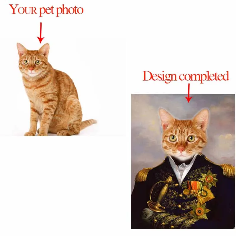 

Novel Custom Vintage Dog Cat Head Canvas Paintings Modern Animal Posters and Prints Wall Art Pictures For Living Room Home Decor