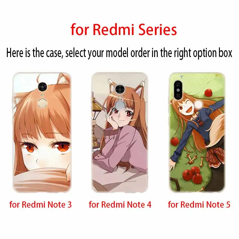 Силиконовый прозрачный мягкий чехол из ТПУ с волком и специями для Xiaomi Redmi 10 9 8 7 6 4