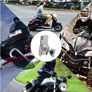 motorcycle aluminum alloy handle mobile phone holder mountain bike outdoor silver adjustable gps navigator bracket cycling parts free global shipping