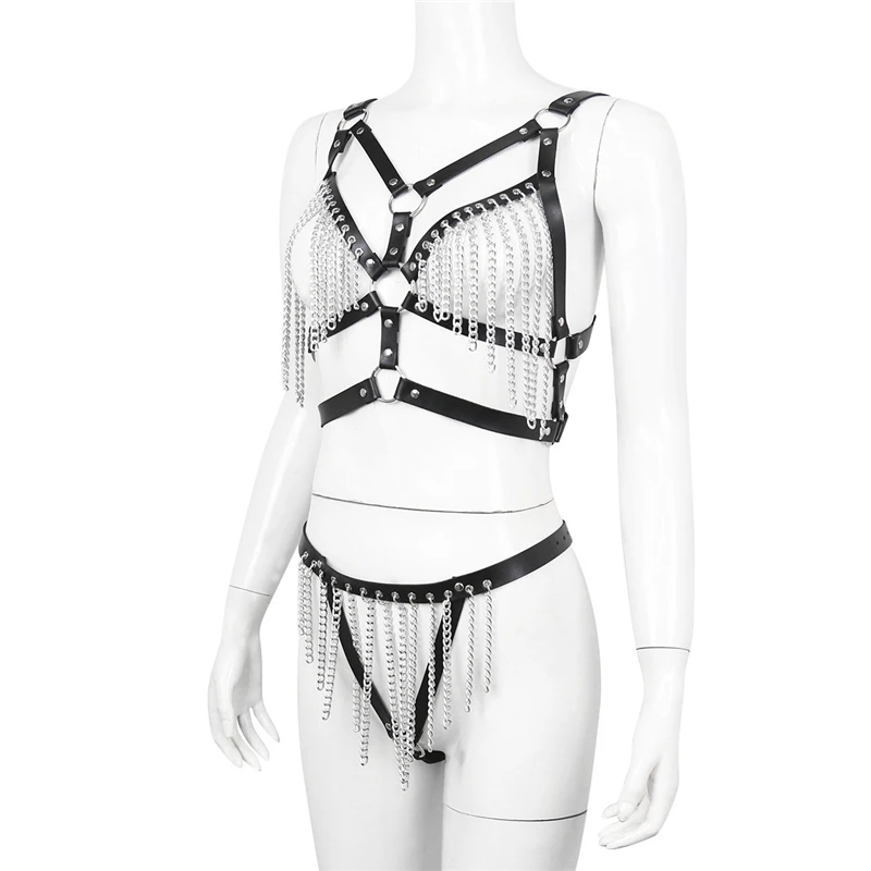 Подвязки из искусственной кожи в стиле панк | Женская одежда