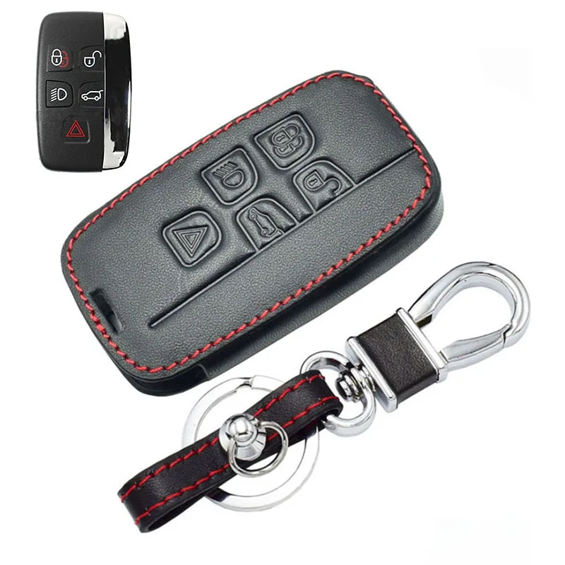 Чехол для автомобильного ключа Land Rover Jaguar черный кожаный чехол-держатель ключей