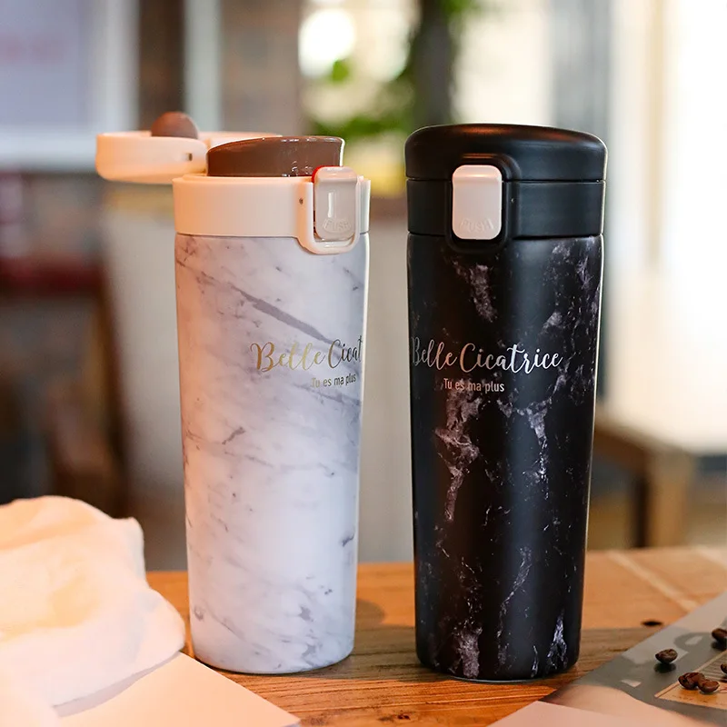 Креативная мраморная текстура термос из нержавеющей стали Изолированная