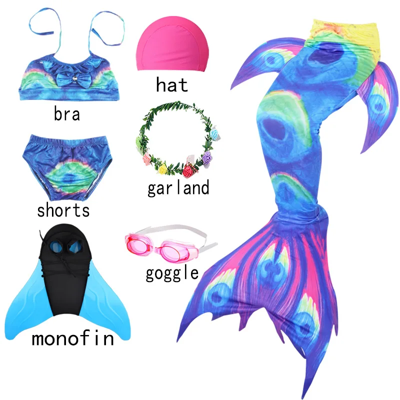 halloween children baby girl wear mermaid swimsuit girls mermaid tail with monofin swimsuit swimsuit coustume swimwear free global shipping