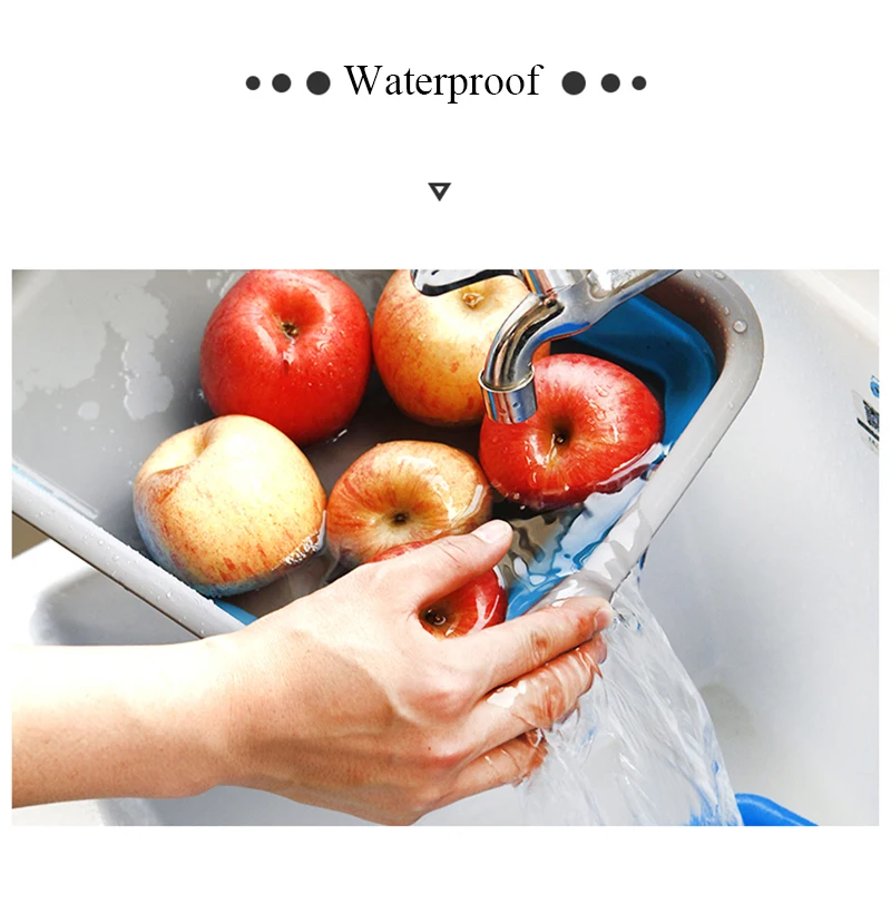 

Folding Silicone Basket Storage Bucket Kitchen Accessories Vegetable Fruit Washing Square Baskets Collapsible Storage Basket