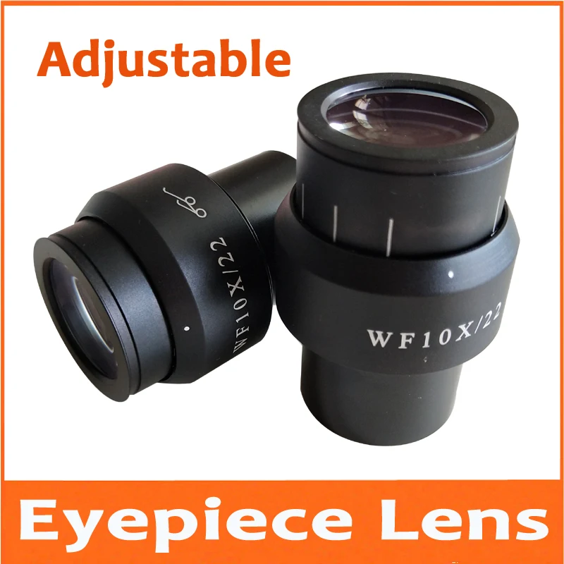 

WF10X 22mm 23mm 24mm Adjustable High Eyepoint Wide Angle Eyepiece Lens for Stereo Microscope 30mm with Rubber Eye Caps