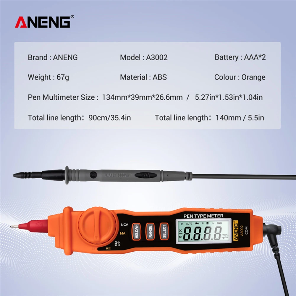 Портативный цифровой мультиметр ручка Тип 4000 отсчетов с бесконтактным