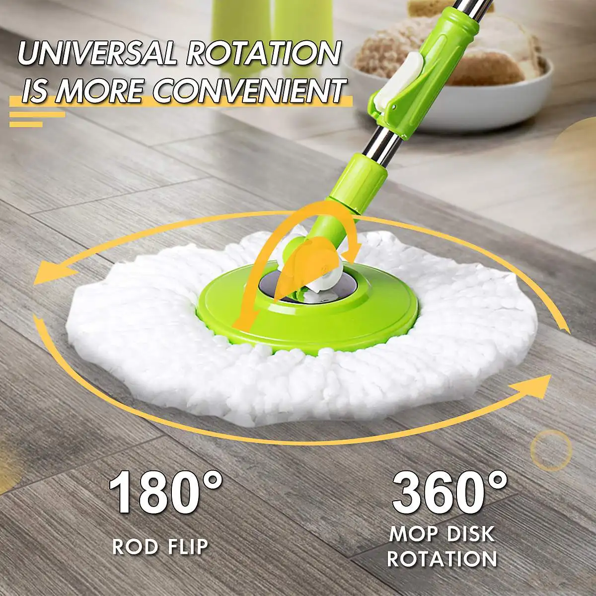 Вращающаяся вращающаяся швабра и набор ковшей колеса 4 головки швабры из