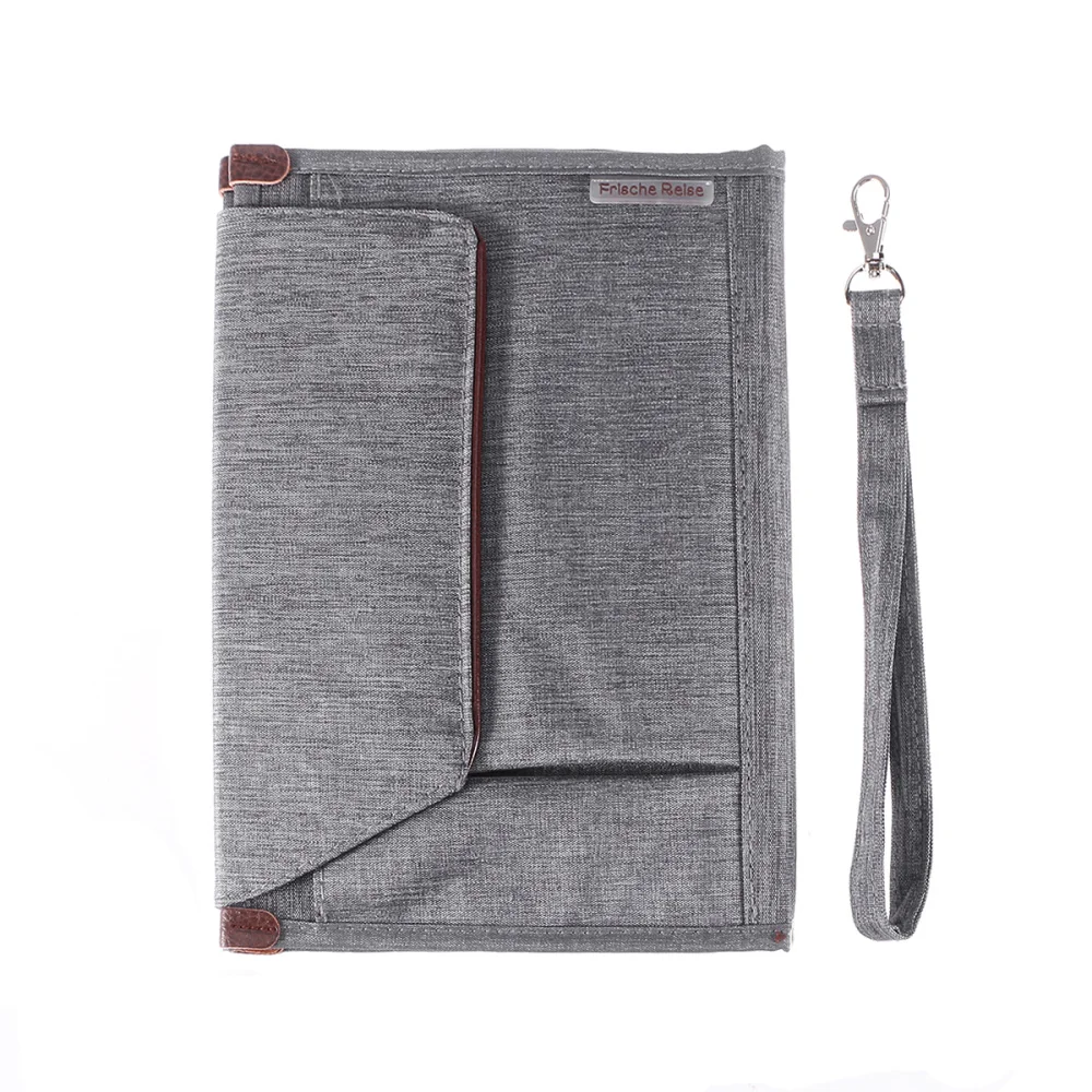 

Business Multi-layer Document Certificate Storage Bag Portable Package Multi-function Passport Bag (Black)