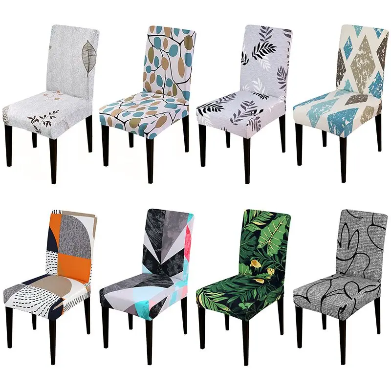 

Modern Chair Cover Stretch Cheap New Year Printed Chair Covers Elastic Washable Dining Seat Covers For Christmas Home Decoration