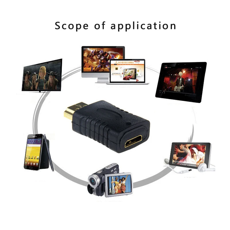 Фото HDMI-совместимый штекер-мини HDMI-совместимый гнездовой полный конвертер для компьютера HDTV монитора телевизора проектора позолоченный №2