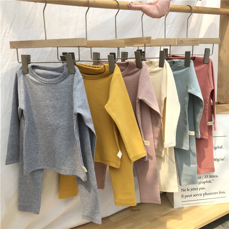 High Quality Children Girls Soft Pure Cotton Tops+pants 2 Pieces Set Toddler Kids Home Wear Pajamas Baby Boys Autumn Winter Suit | Детская