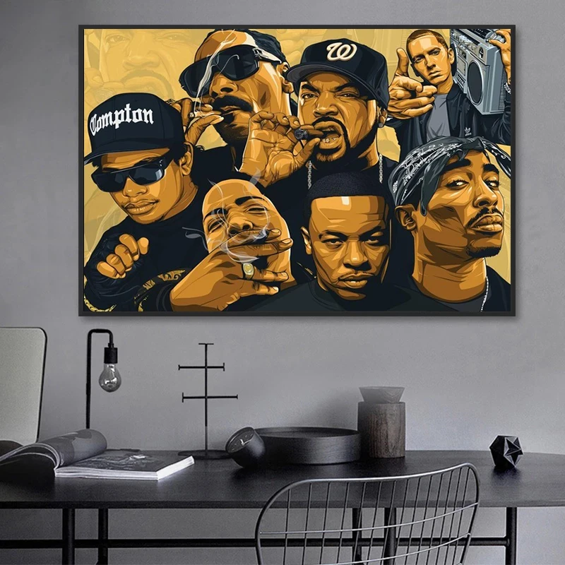 Абстрактная рэперская звезда 2PAC Тупак западное побережье музыкальная стена