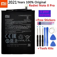 100 original 4500mah bm4j battery for xiaomi redmi note 8 pro note8 pro genuine replacement phone battery gift tools stickers