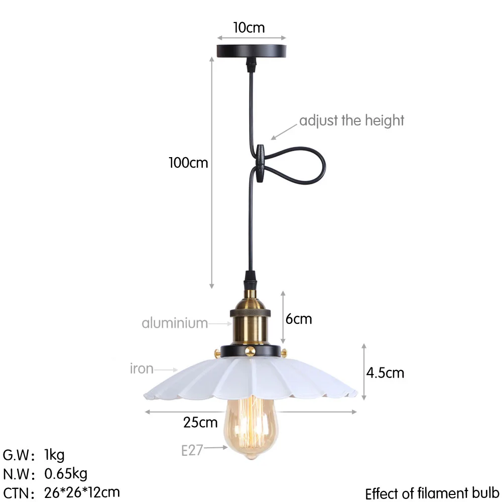 Железный Ретро подвесной светильник Промышленный Эдисон E27 Лофт Декор