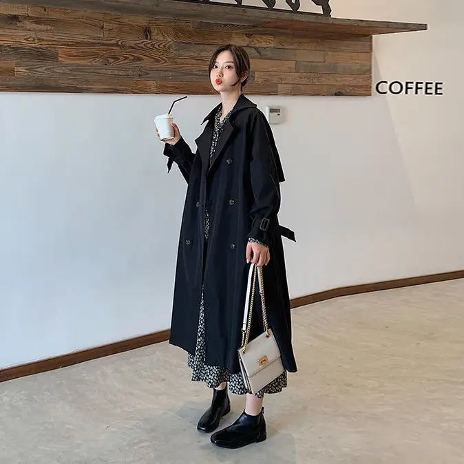 Длинное пальто для женщин черный Цвет Новый 2021 зима женский Макси куртки |