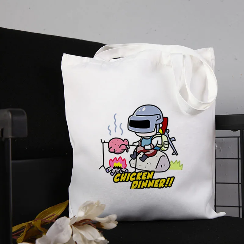 

Холщовые сумки для игры PUBG, коллекция 2021 года, женская брендовая дизайнерская сумка, корейские сумки на плечо с ручками, женская сумка, недор...