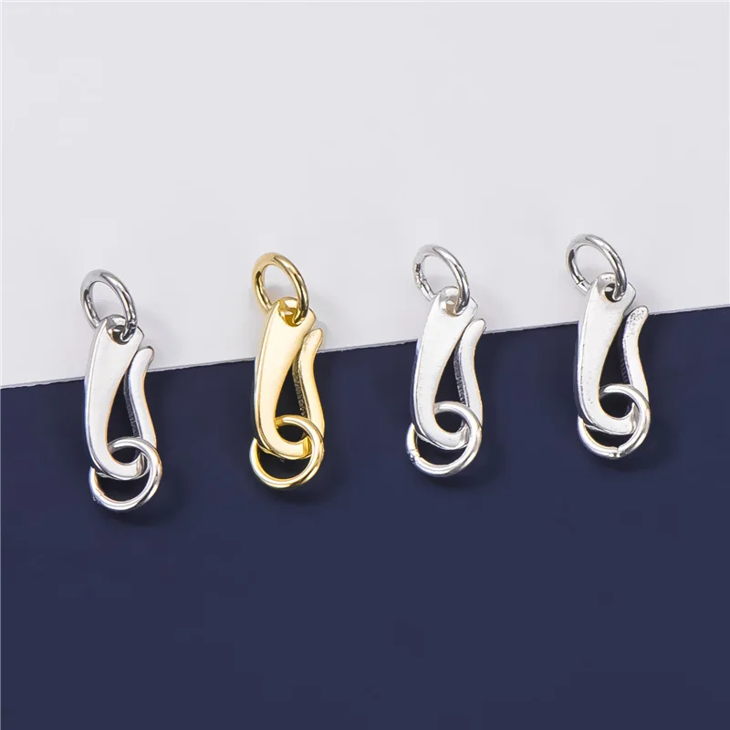 

925 Стерлинговое Серебро, ожерелье, браслет, соединительный крючок с двумя кольцами, ручная работа, искусственные крючки S925, аксессуары «сдел...