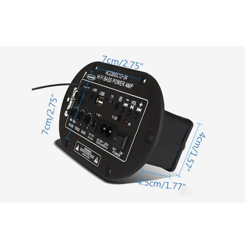 

25W Amplifier Board Audio Bluetooth Amplificador USB FM Radio TF Player Subwoofer DIY Amplifiers for Motorcycle Car Home