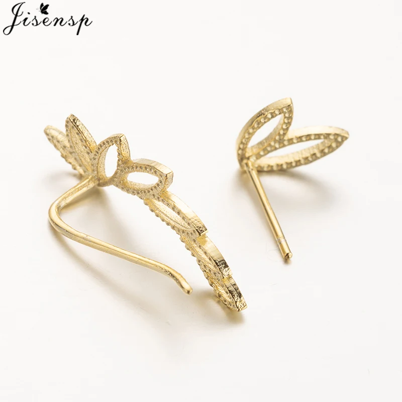 Jisensp 2019 New Arrival Copper Earrings Leaves and Brooch Stud Fashion Jewelry for Women Girls Best Gift bijoux | Украшения и