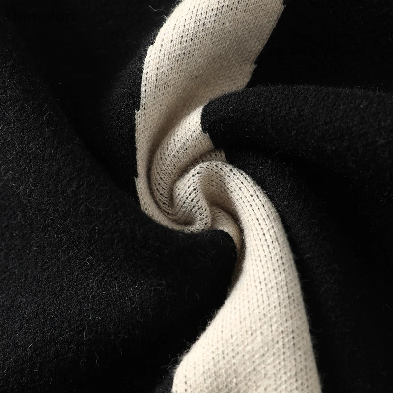 

Women's Sweater Dress Fashion Winter Long Pullovers Dress Patchwork Pull Femme Jumper Casual Long Sweater Women