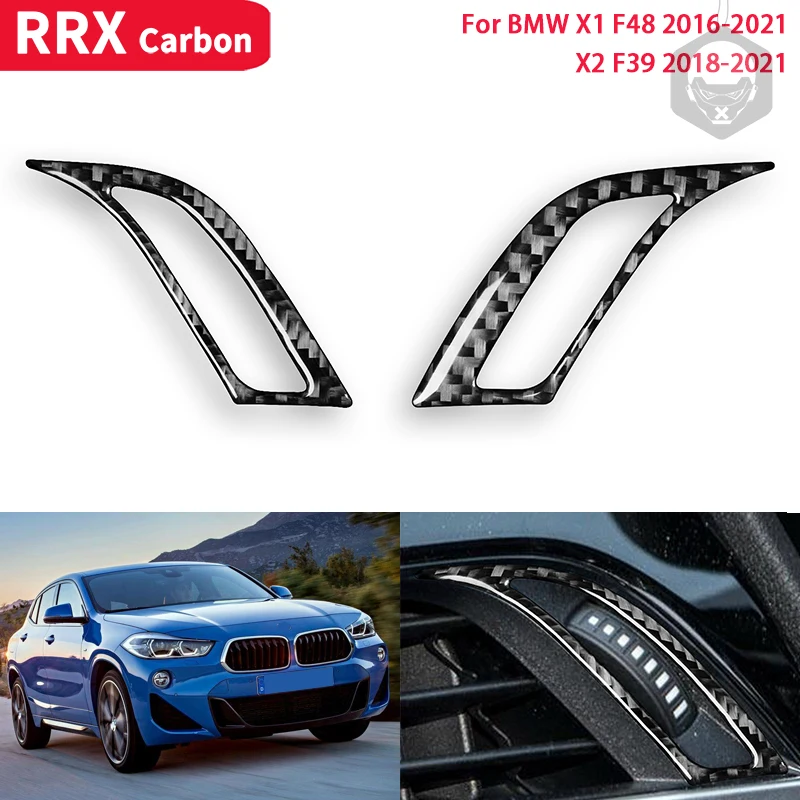 

Car Dashboard Air Conditioning Vent Frame Trim Cover Carbon Fiber Sticker for BMW X1 F48 X2 F39 2016 2017 2018 2019 2020 2021