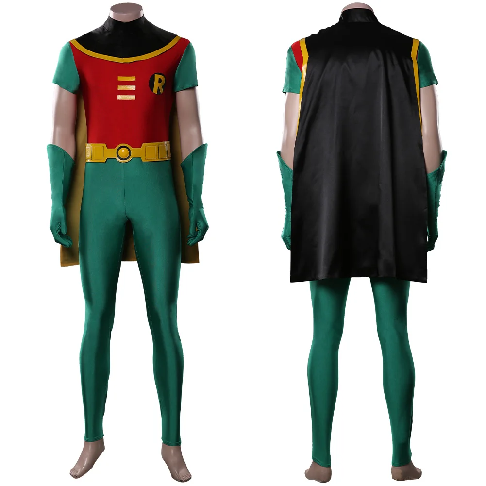 

Anime Titans Robin Cosplay Costume Adult Jumpsuit Belt Cloak Outfits Halloween Carnival Custom make