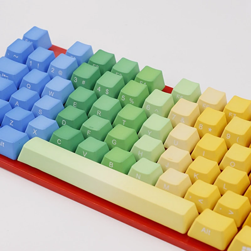 104 ключа Радуга Keycap PBT Dip с градиент цвета радуги подходит для клавиатуры