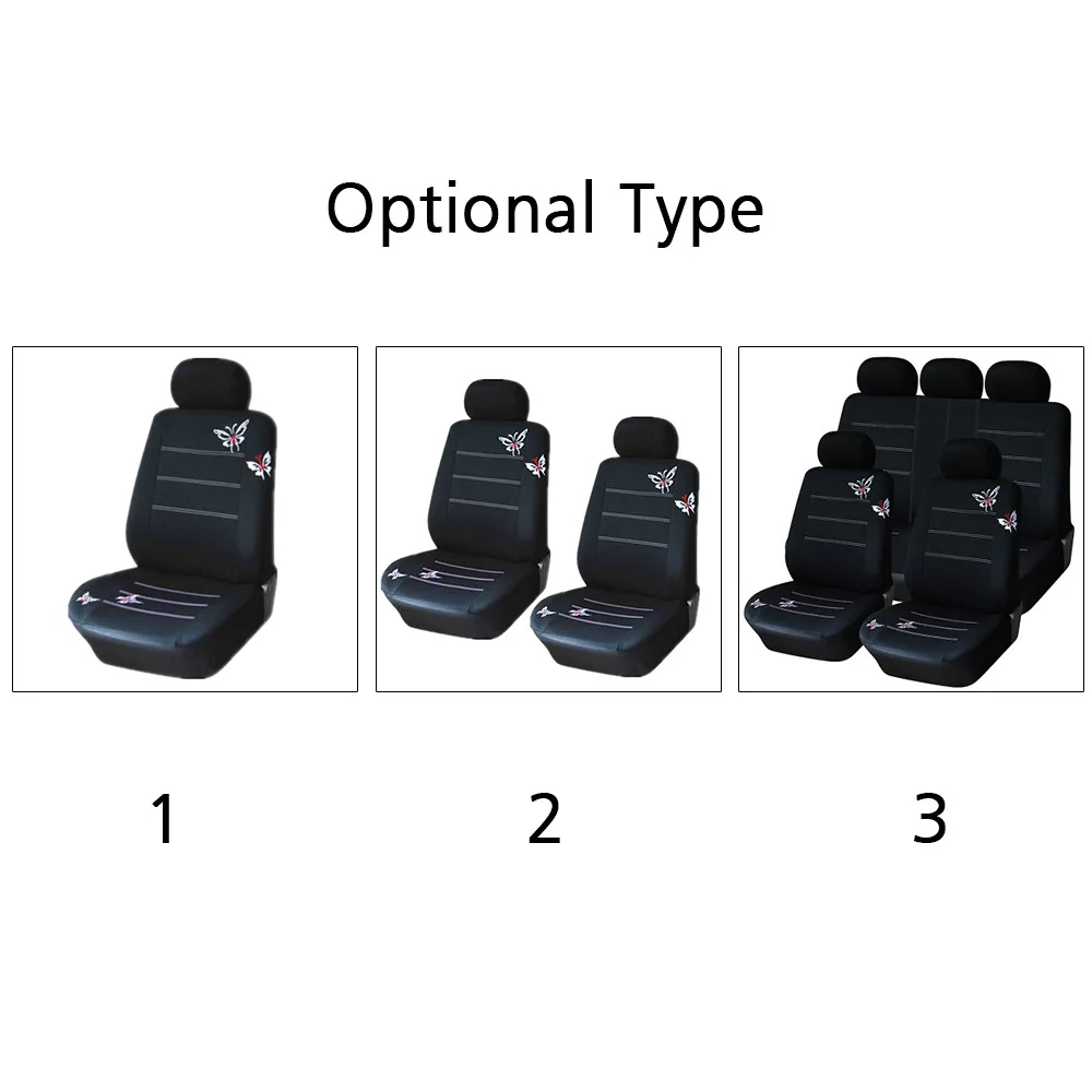 

Universal Butterflies Butterflypattern Embroidered Car Seat Cover