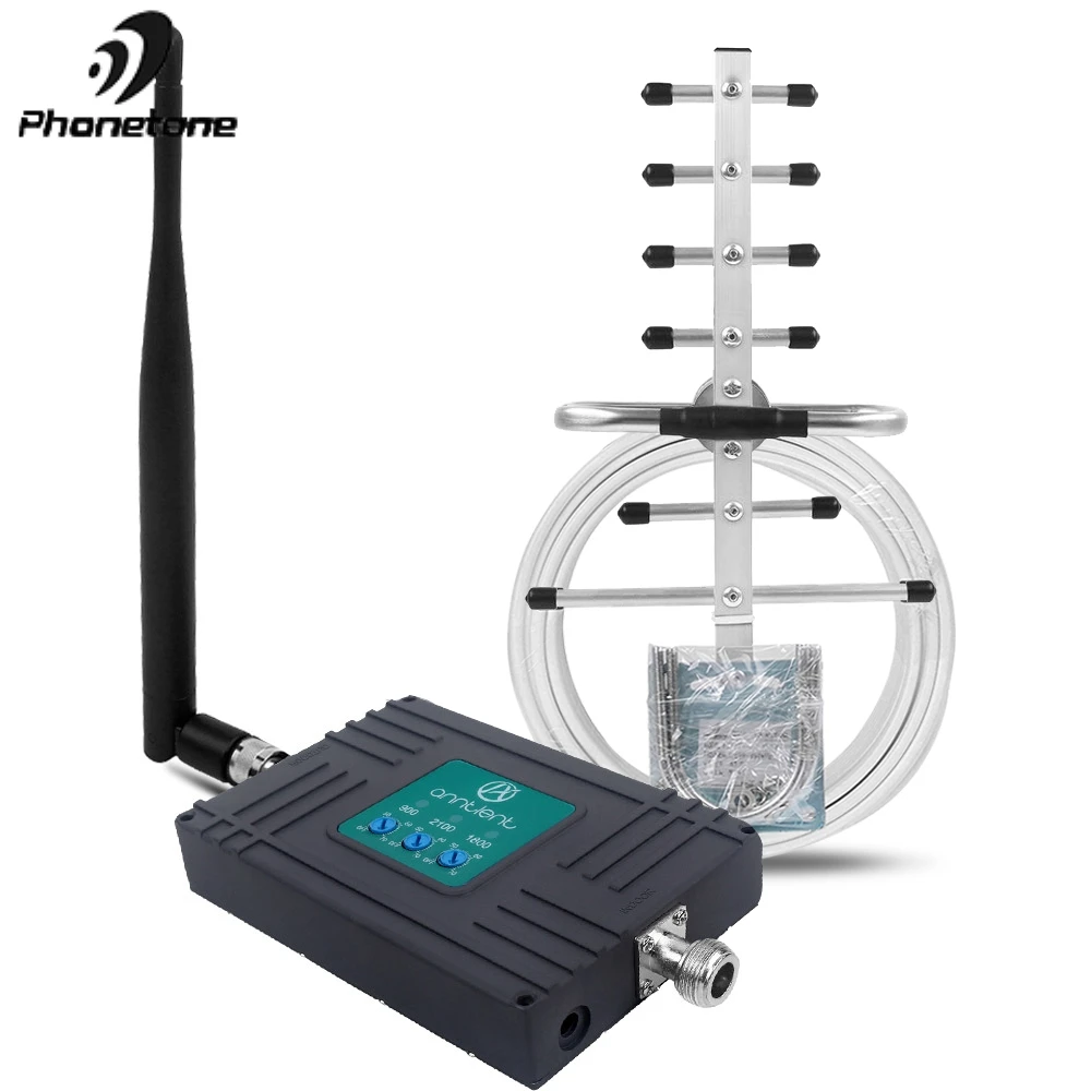 2G 3G 4G Mobile Signal Booster Tri Band GSM 900/ LTE 1800/WCDMA UMTS 2100MHz Cell Repeater Band 8/3/1 Amplifier boost call/data