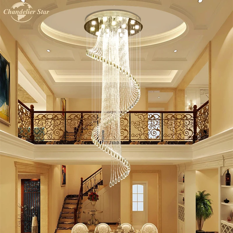 値段 モダンラグジュアリー天井ライトledシャンデリアクリスタルタッセルスパイラル屋内ランプリビングルームのベッドルームの階段