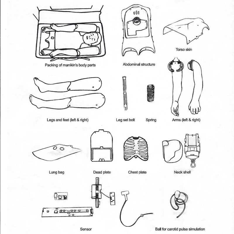 Электронный Детский СЛР манекен первая помощь сердечно-легочная реанимация Resuce