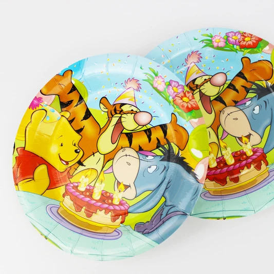 Winnie the Pooh Kids Birthday Party Decoration Set Winnie Birthday Party Supplies Baby Birthday Party Pack event party supplies - Цвет: plate 9inch