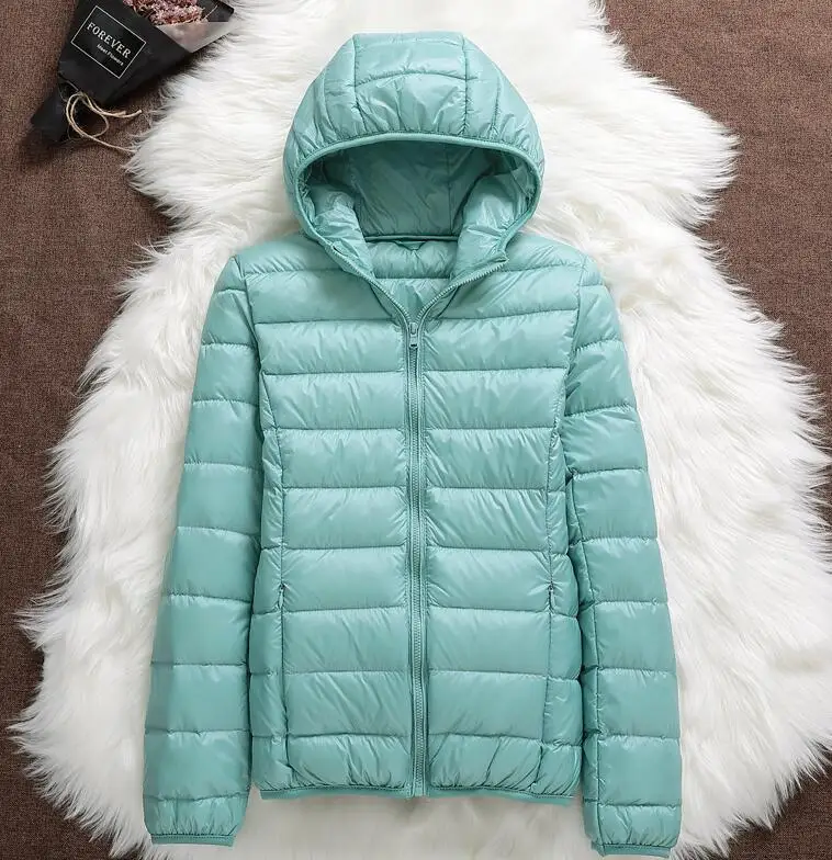 blue Hooded Зимняя женская Ультралегкая пуховая куртка с капюшоном, парка с белым утиным пухом, плюс размер 4XL, теплое пальто парка, Женская водонепроницаемая верхняя одежда - Цвет: blue Hooded