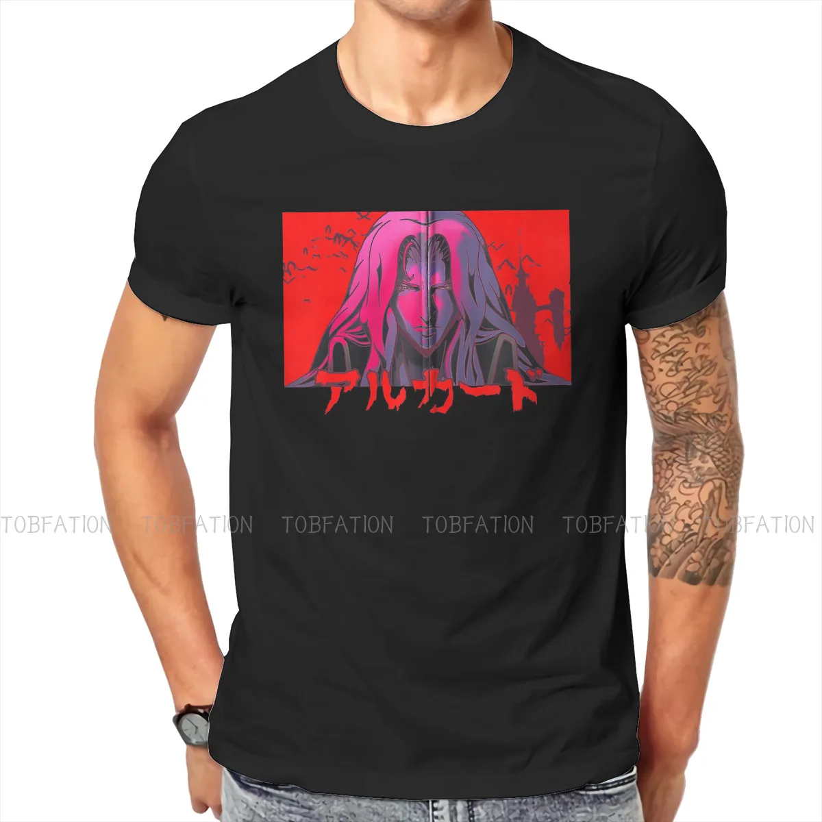 

Уникальная футболка Castlevania Alucard с рисунком Бонито, удобная креативная графическая футболка Castlevania с коротким рукавом