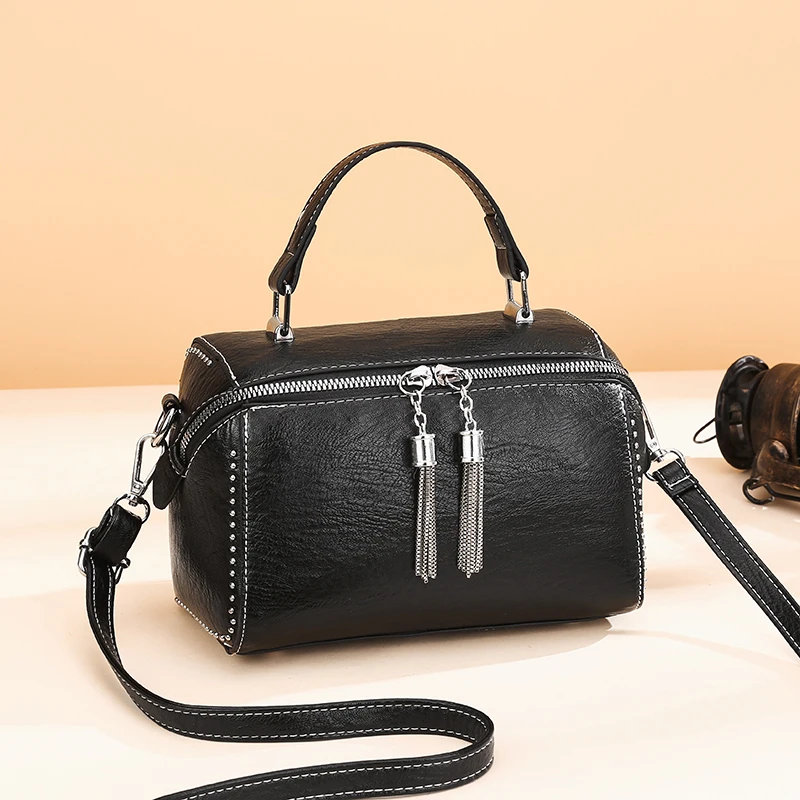 Брендовые женские кожаные сумки модная женская сумка с заклепками многоцветные