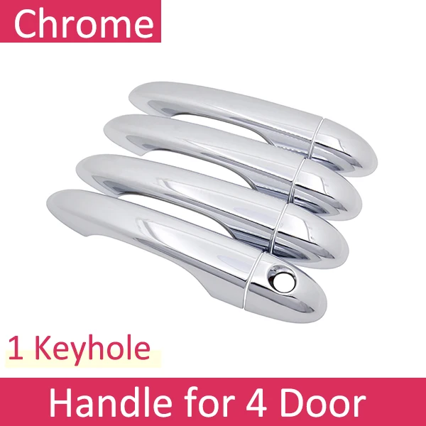 Handle No Button Для Jeep Cherokee KL~ хромированная внешняя дверная ручка крышка наклейки на автомобиль отделка набор из 4 дверей - Название цвета: Handle No Button