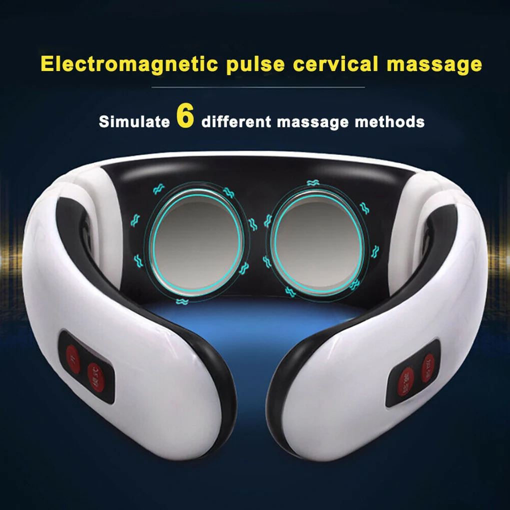 

Electric Pulse Neck Massager Ring Design Neck Pain RelieF Stimulator Massaging Machine with 6 Modes