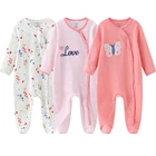 Комбинезоны для маленьких девочек 2021, летняя одежда для новорожденных мальчиков, детские комбинезоны с длинным рукавом и мультяшным рисунком для маленьких девочек