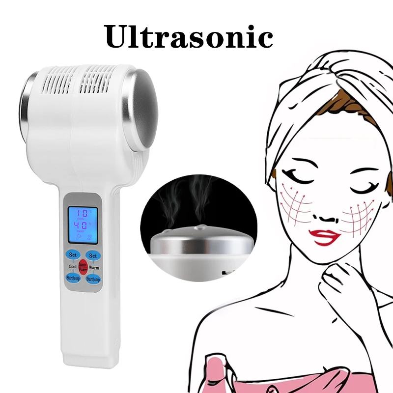 

Ultrasonic Hot Cold Hammer LCD Cryotherapy Lymphatic Face Tighten Lifting Massager Facial Beauty Salon Equipment Beauty Machine
