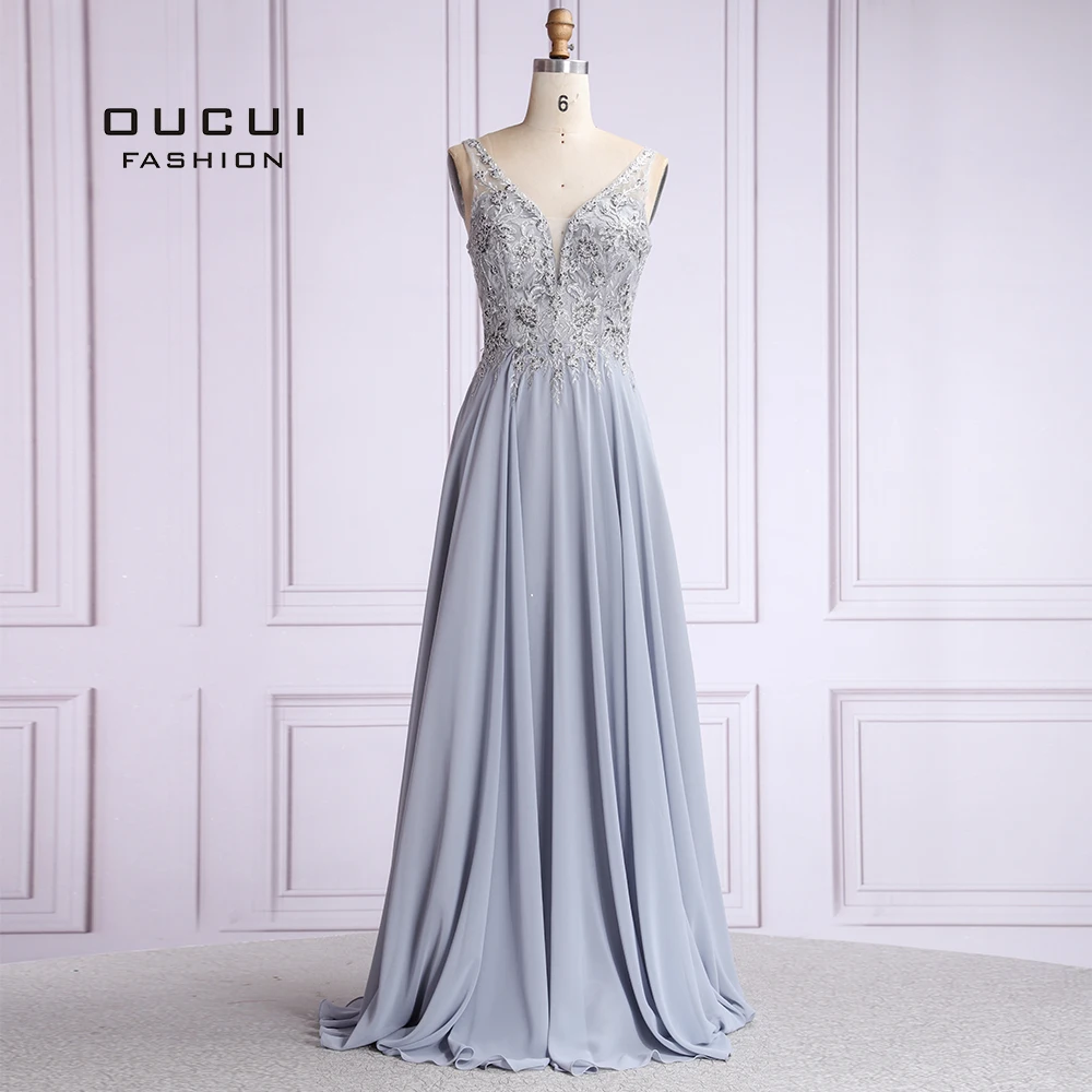 Oucui кружевные Официальные Вечерние платья 2020 простые женские элегантные