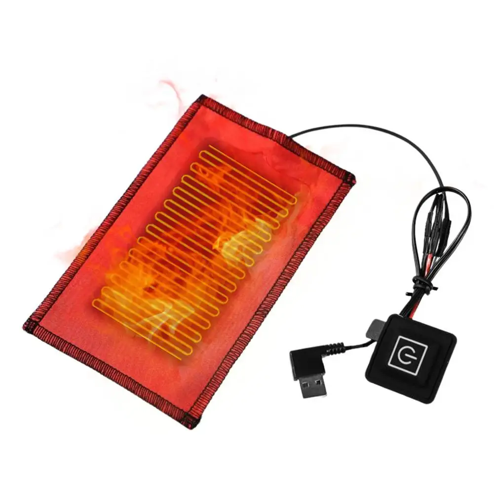 

USB Charged Clothes Heating Pad 5V Electric Heating Sheet Waterproof Adjustable Temperature Heating Warmer Pad For Vest Jacket