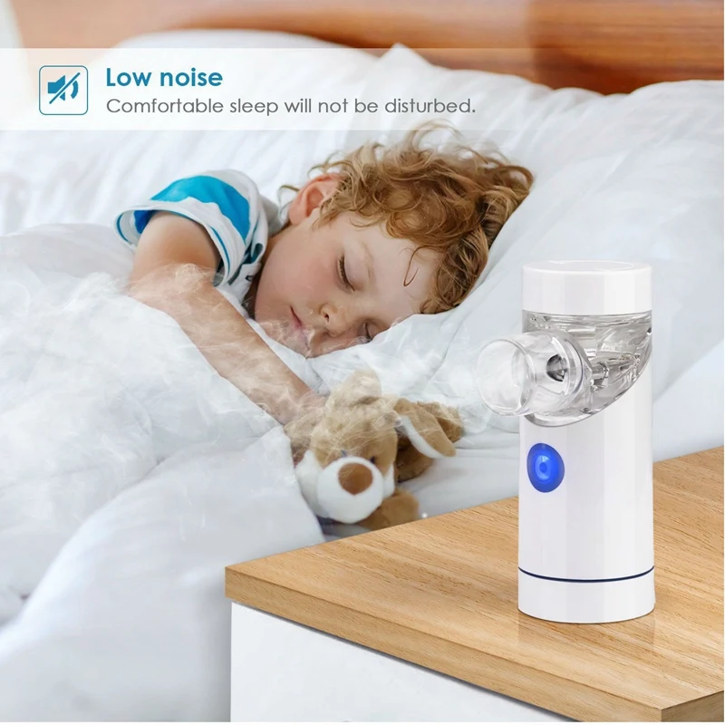 

USB Portable Handheld Mini Sprayer Humidifier for Adults Kids, Home Daily Use, Ultrasonic Cool Face, Includes 2X Masks & Mouthpi