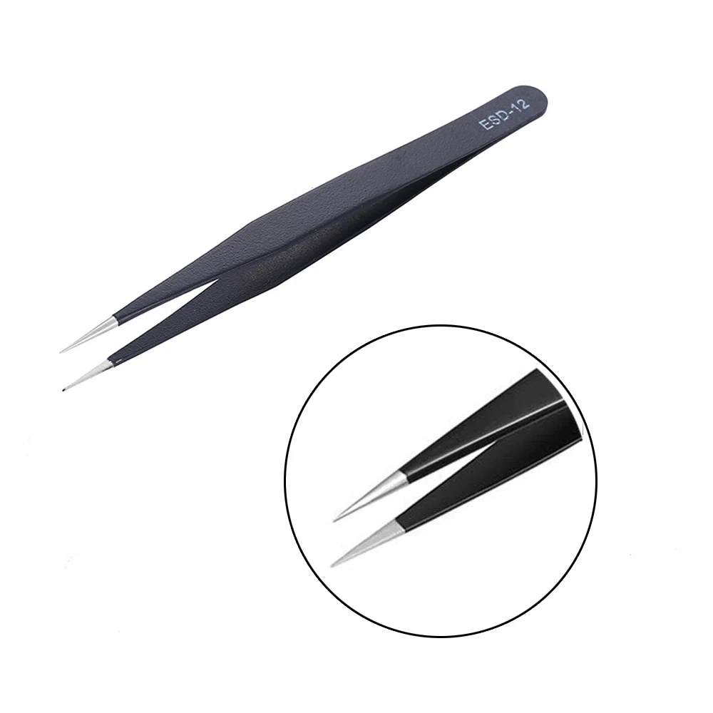 Антистатические пинцеты из нержавеющей стали изогнутые прямые ремонтные