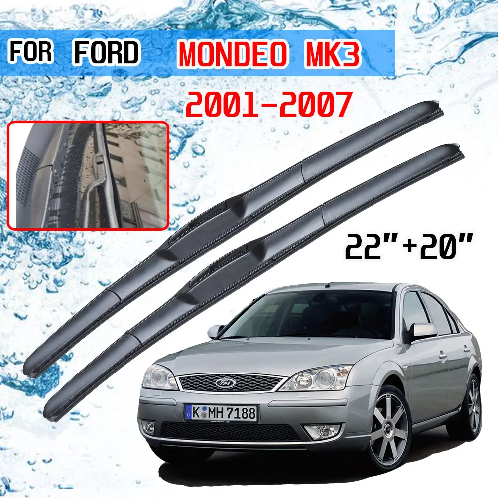 

For Ford Mondeo MK3 2001 2002 2003 2004 2005 2006 2007 Accessories Car Front Windscreen Wiper Blades Brushes U Type J Hook