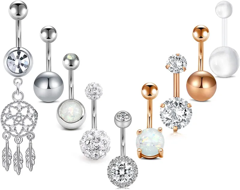 Кольцо для пупка женское из хирургической стали 14 г| |