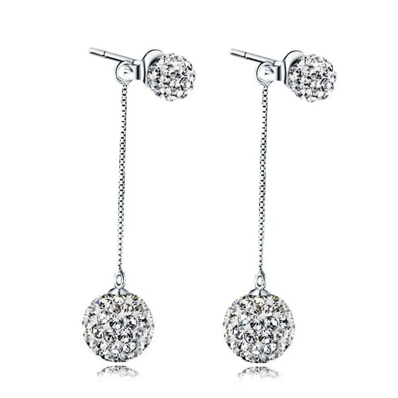

S925 Silver Color Tassel Earring Long Statement Brincos for Women Orecchini Kolczyki Bizuteria Jewelry Garnet Drop Earrings