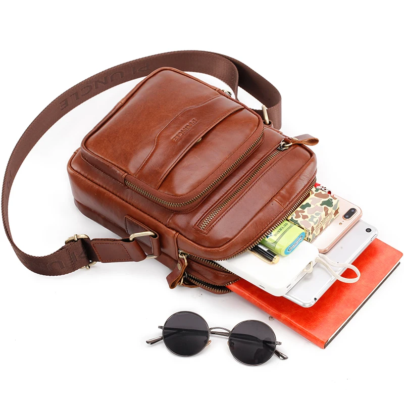 Мужская сумка-мессенджер Piuncle повседневная сумка через плечо из натуральной кожи